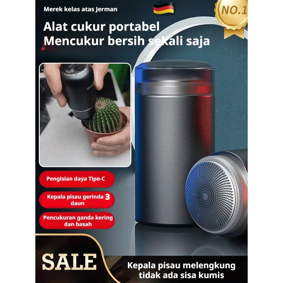 Cukur Licin 1 Detik HFH Pencukur Elektrik Mini Portabel Bebas Iritasi - Pencukur Jenggot/Trimmer Kum