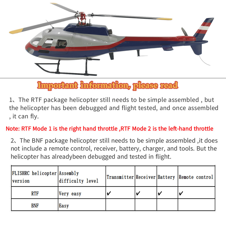 FL450 V5 FLISHRC AS350 Squirrel 450 Size Scale Helicopter Tricopter rotor head 6CH GPS with L7 Fligh