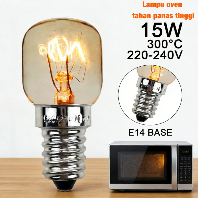 Lampu Oven Philips E14 T22 15W 25W 220V 230V Tahan Panas 300 Derajat Original untuk Oven Microwave K