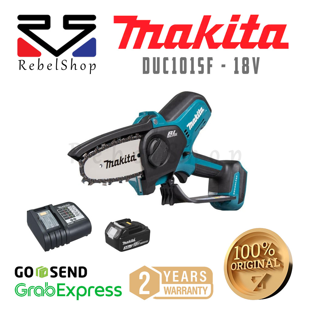 Promo Makita Cordless Baterai Pruning Saw Chainsaw Mini Mesin Gergaji Potong Dahan Kayu Pohon 4" 4