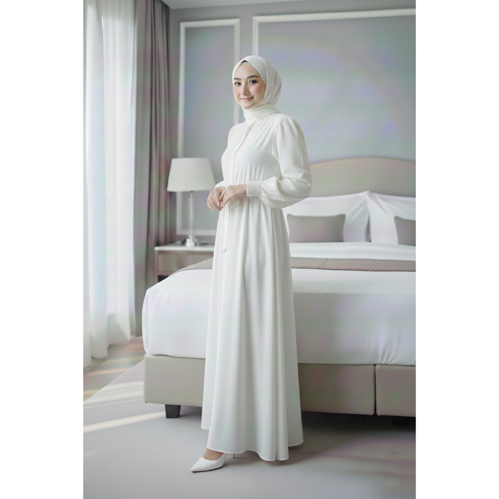 ERVINA.ID Gamis Lebaran 2026 Elana Busui Friendly Crinkel