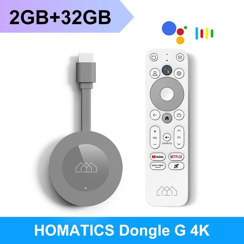 Dongle G 4K TV Stick with Netflix 4K Google Certified 2G32G Amlogic S905Y4 Support Dolby Atmos AV1 H