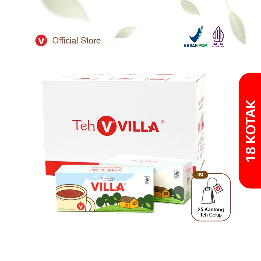 (Edoc3) Teh Villa, Teh Hitam Celup Kotak (Mini Karton)- Black Tea, Teh, Teh Hitam