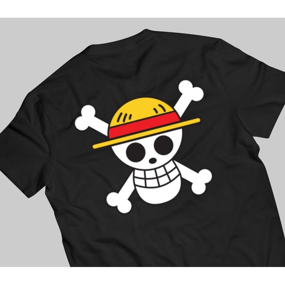 Kaos Mugiwara One Piece  Logo Luffy Bajak Laut Topi Jerami