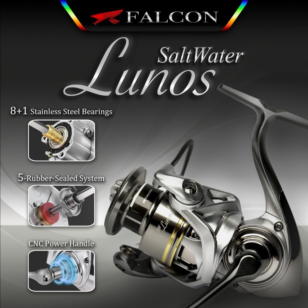 Reel Pancing Falcon Lunos SW Saltwater 8+1 Sealed Stainless