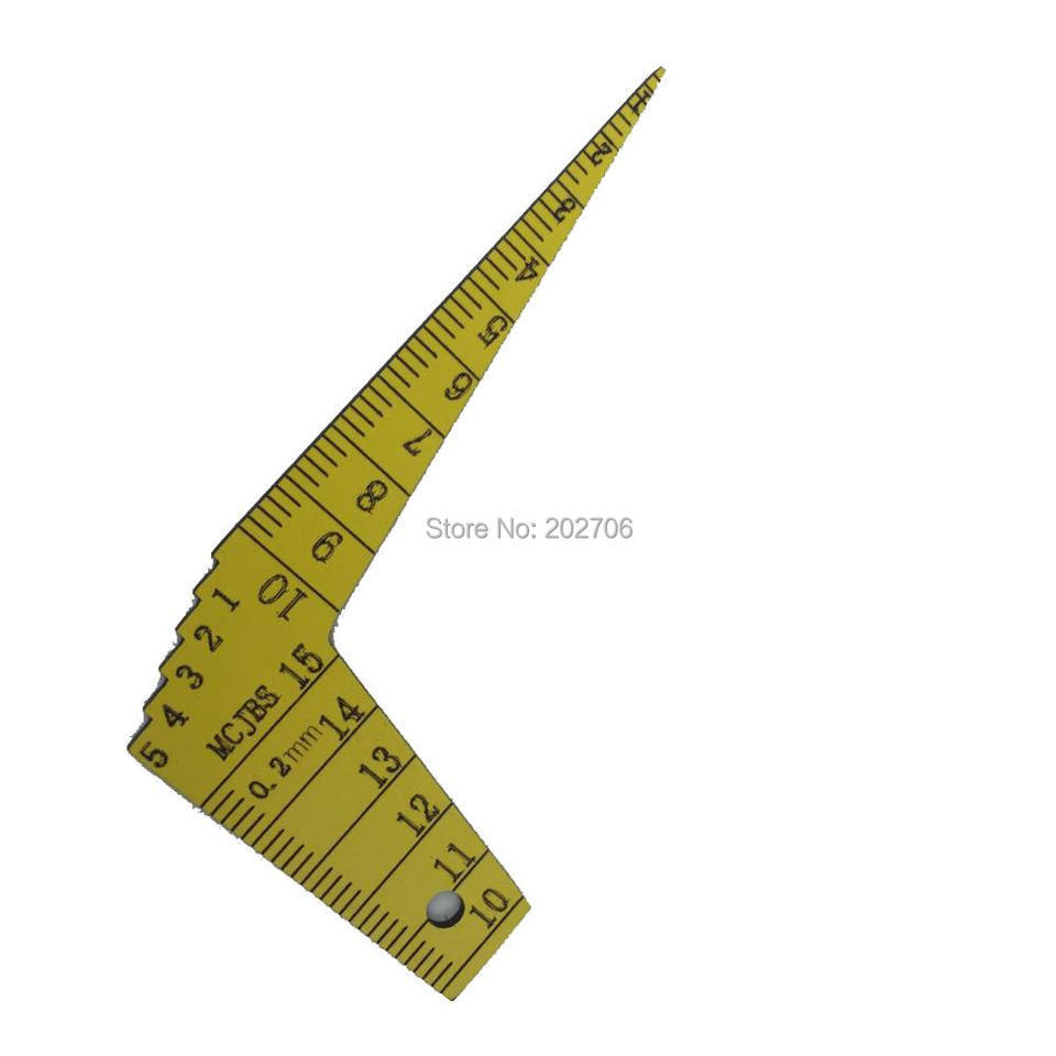 1pcs Japanese K15SG plastic feeler gauge 1-15mm Taper Welding Feeler Gauge Gage Gap Ruler Automobile