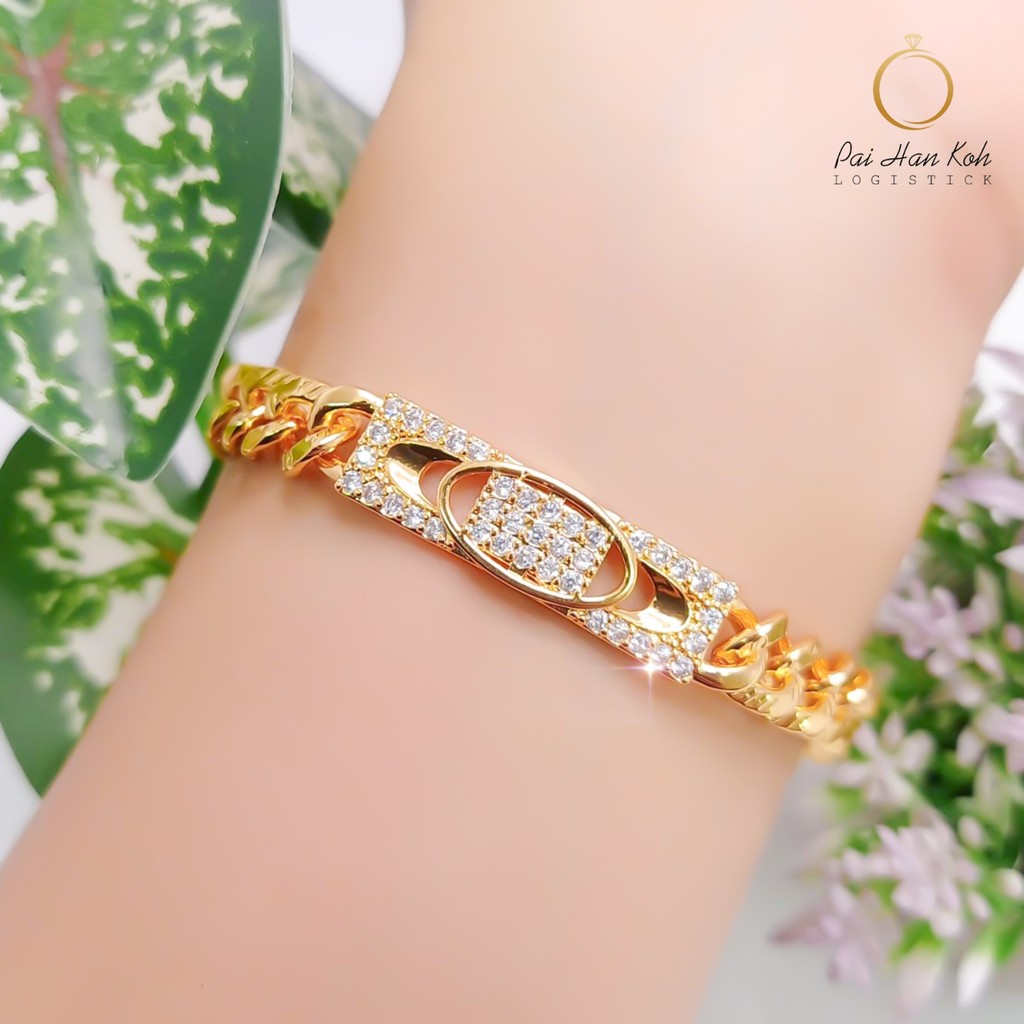BISA COD Gelang Rantai Perhiasan Wanita Lapis Emas Dan Ful Permata Simple Dan Elegant GELANG.05