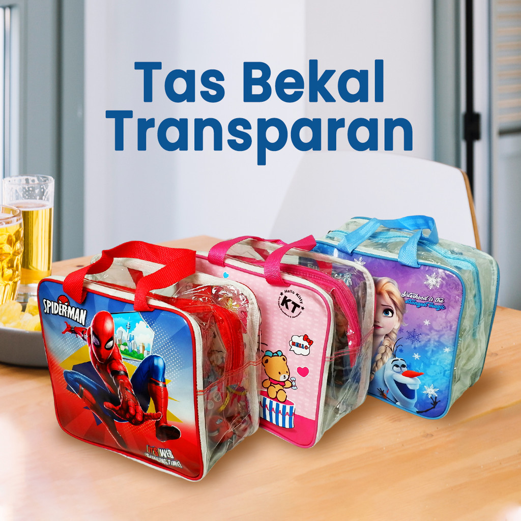 Tas Mika Tote Bag Transparan Goodie bag Souvenir Ultah Tas Mika Polos Transparan 2522