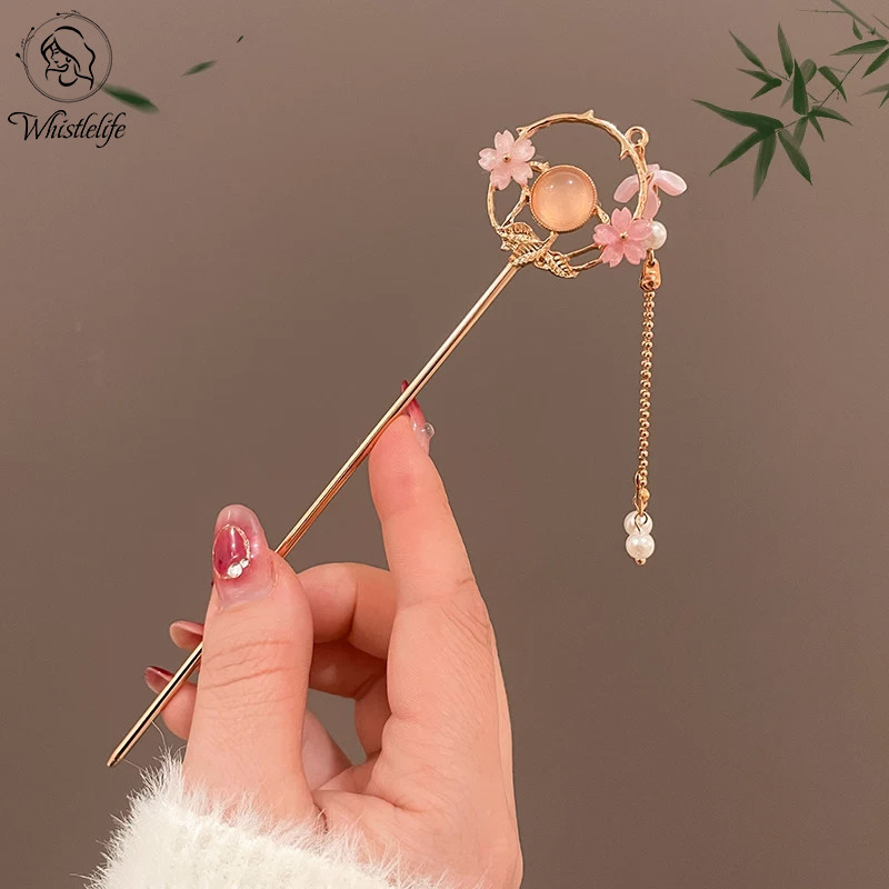 COD Jepit Rambut Rumbai Elegan Motif Bunga Modern Aksesori Sempurna Wanita Cocok dengan Hanfu