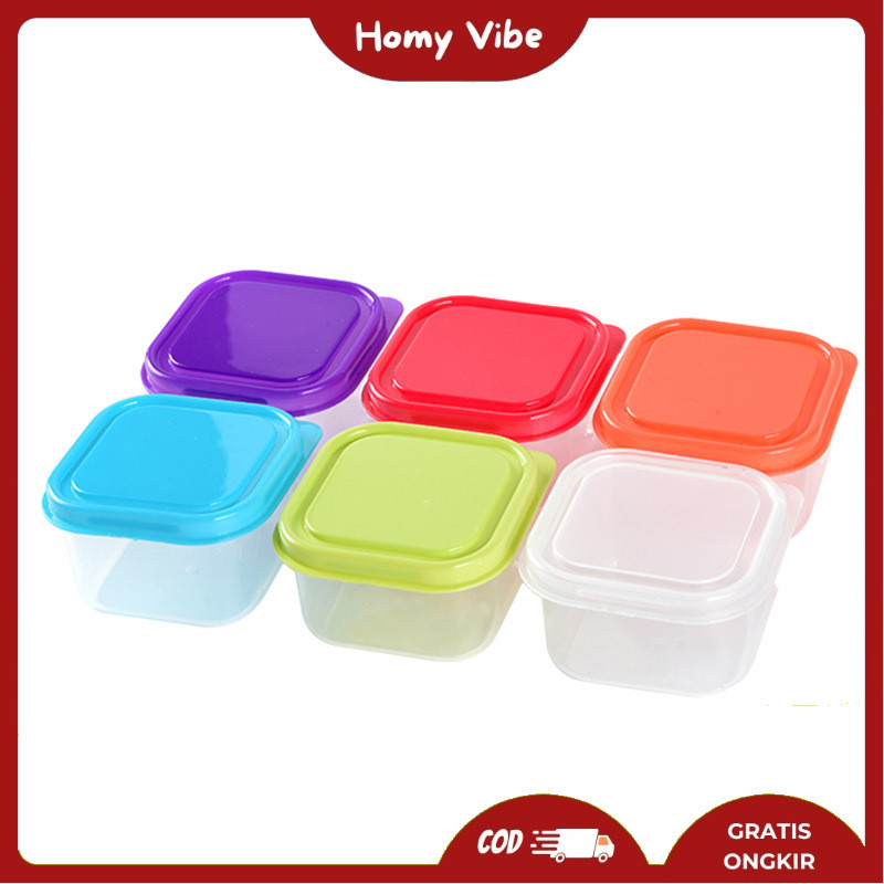 Toples Kecil Warna / Toples Serbaguna / Toples Plastik Segi Warna / Toples Plastik Mini Kotak / Wada