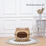 Rumah Kucing / Kandang Tempat tidur Kucing Tingkat Rotan Alam - TINGKAT, HITAM