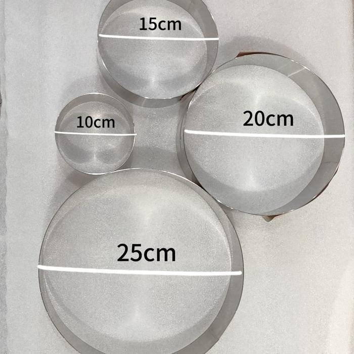 senadara1 Bakest Mousse Ring Stainless Ring Pudding Mouse Cake Ring Tinggi 10cm tebal - 10 cm TERLAR