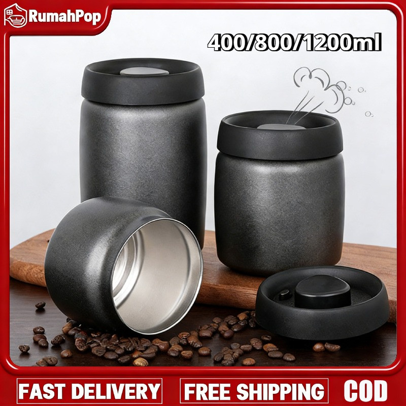 New Stainless Steel Vacuum Sealed Tea Coffee Bean Storage Serbaguna  Vacuum Sealed Tank
