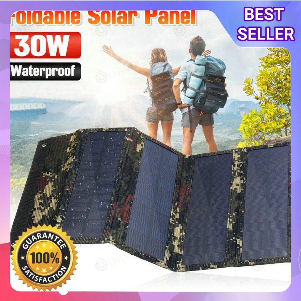 Solar panel portable SHIIE 20w 5V USB foldable untuk pengisian HP power bank darurat outdoor surviva