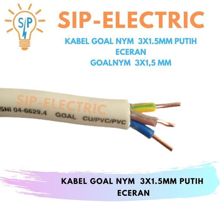 Kabel Goal Nym 3X1.5 Mm Putih Eceran / Goal Nym 3X1,5 Mm