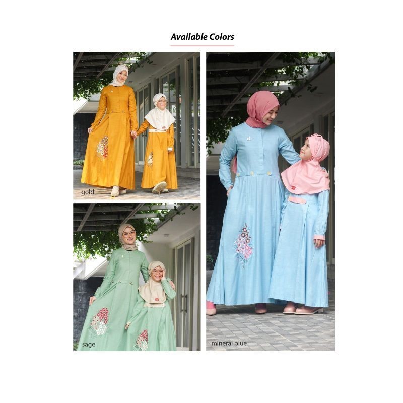Promo Hits Abaya Terbaru Dannis Mom and Girl Abaya Dannis Terbaru A230811 dan JAPL 0803 Katun Gamis 