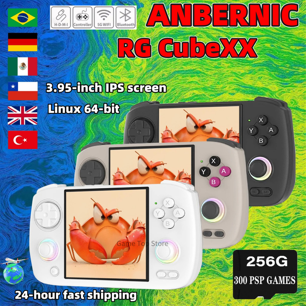 ANBERNIC RG CubeXX Handheld Game Console 3.95" IPS Screen RGCubeXX Linux WIFI Bluetooth Retro Video 