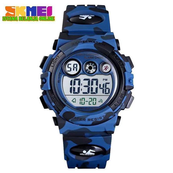 Jam tangan anak laki laki cowok  digital Led anti air sporty army unik keren original - Blue army