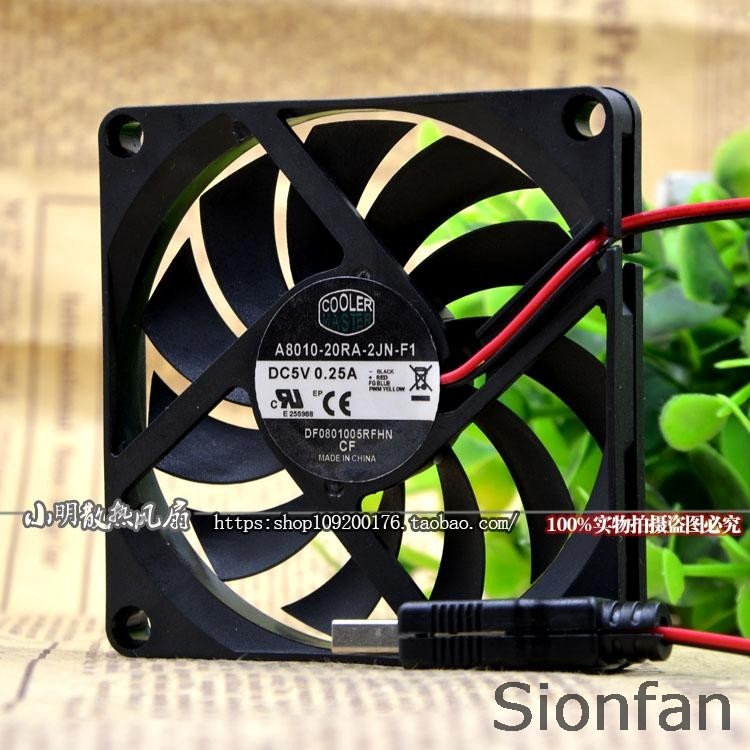 For Cooler Master Cool Cool Extreme 8CM 5V 8010 USB Ultra-thin Silent assis Cooling Fan Test Working