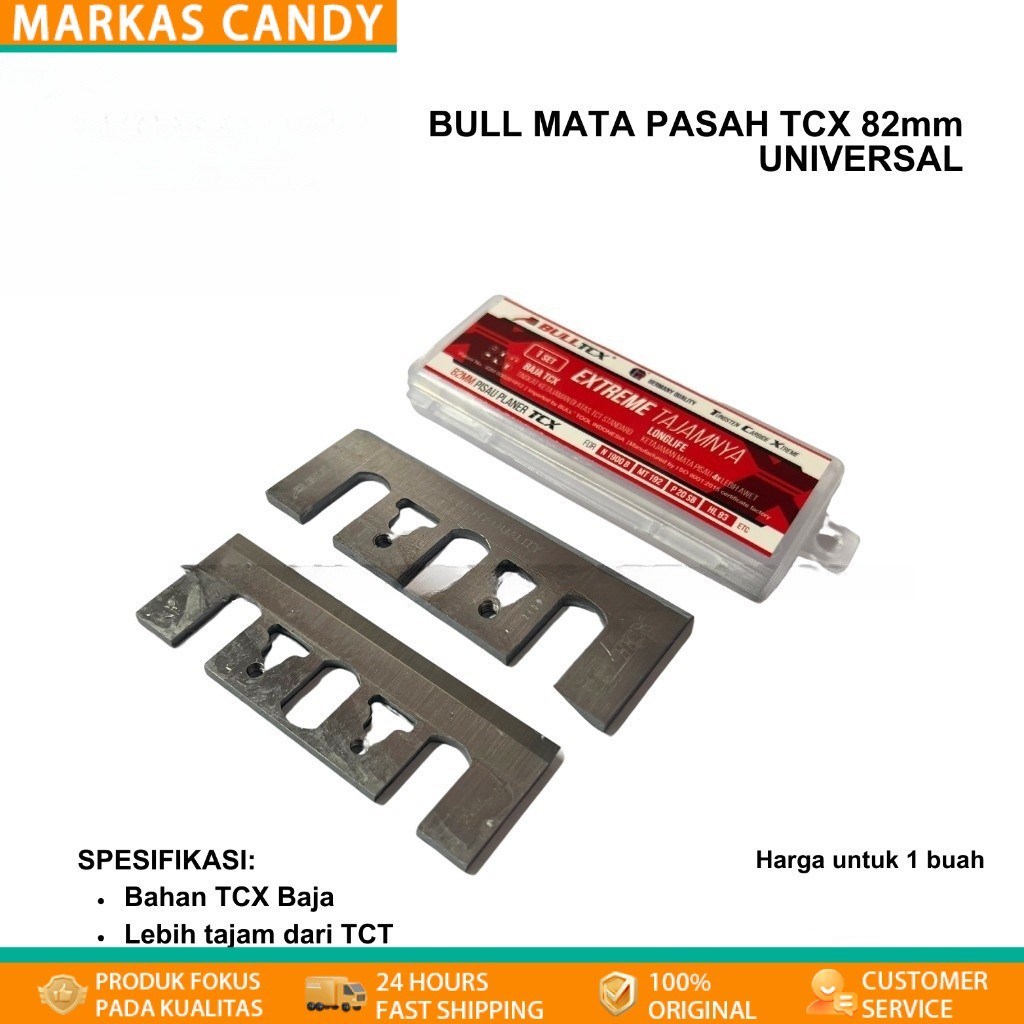 BULL Mata Pasah TCX Baja 82mm Universal / Planer Blade / Sugu / Ketam / Wilah / Pasah