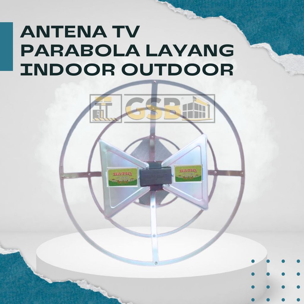 Antena TV Layang Model Parabola Siap Pakai Indoor Outdoor