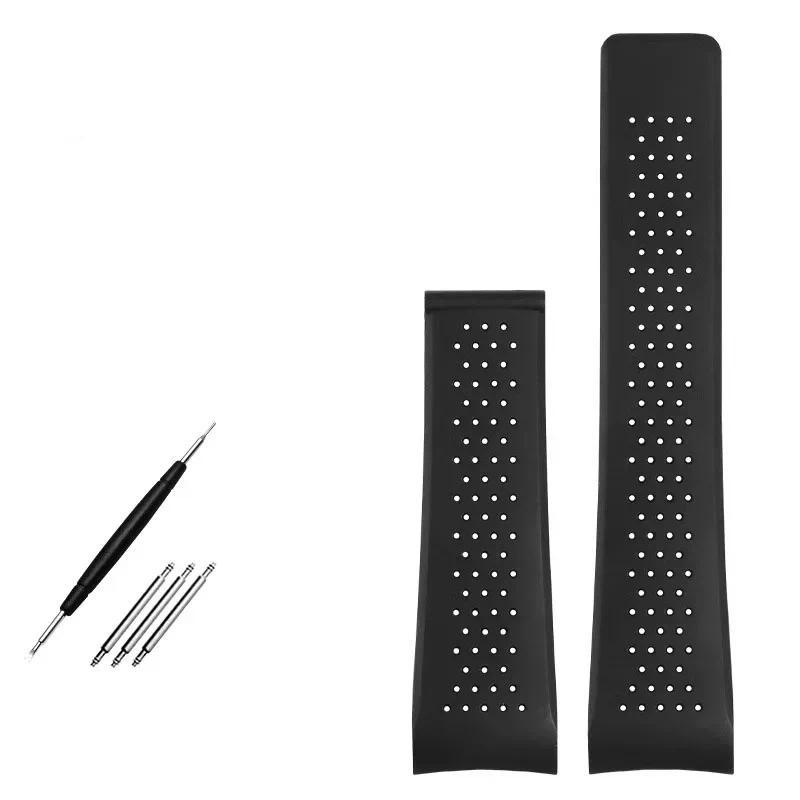 Natural Rubber Watband For TAG HEUER GRAND CARRERA wristband Waterproof Sport Strap Soft Silicone Wa