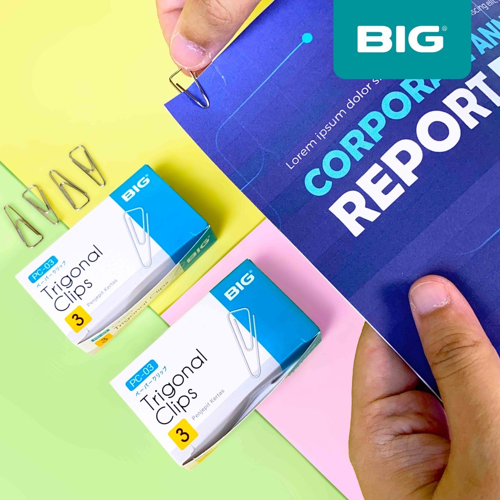 Paper Clip BIG PC-03 No.1 Trigonal – Klip Kertas Premium Tahan Karat & Tidak Mudah Bengkok