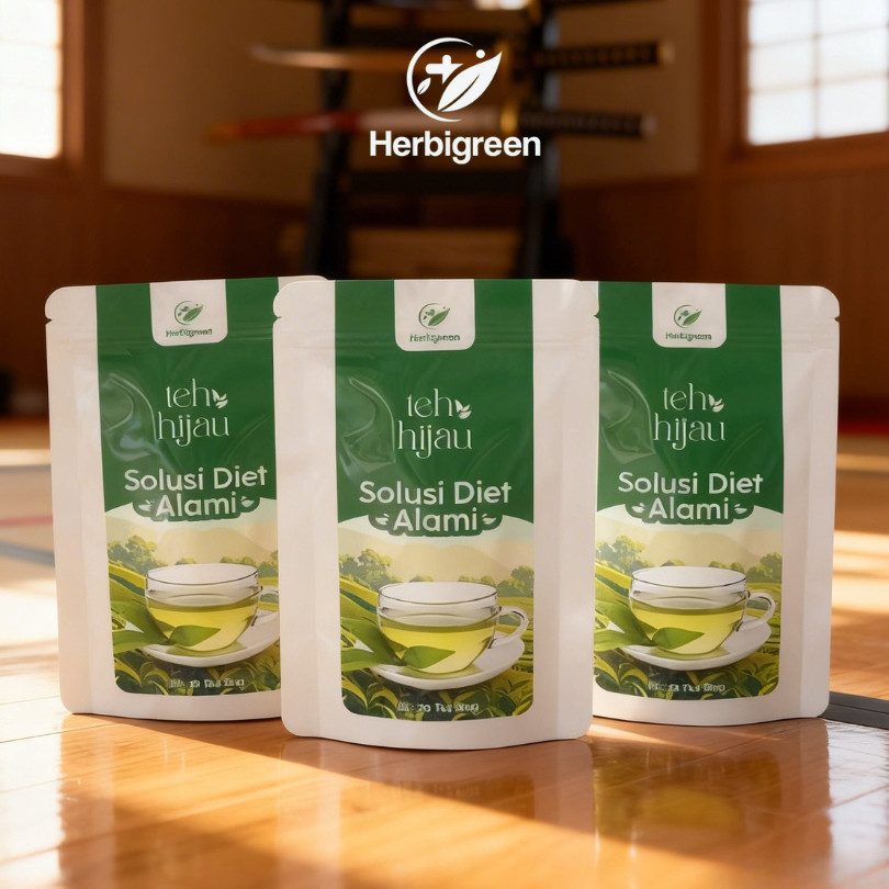 Herbigreen Teh Hijau Green Tea Diet Pelangsing Slimming Tea Peluntur Lemak 20 Tea Bag Teh Diet Detox
