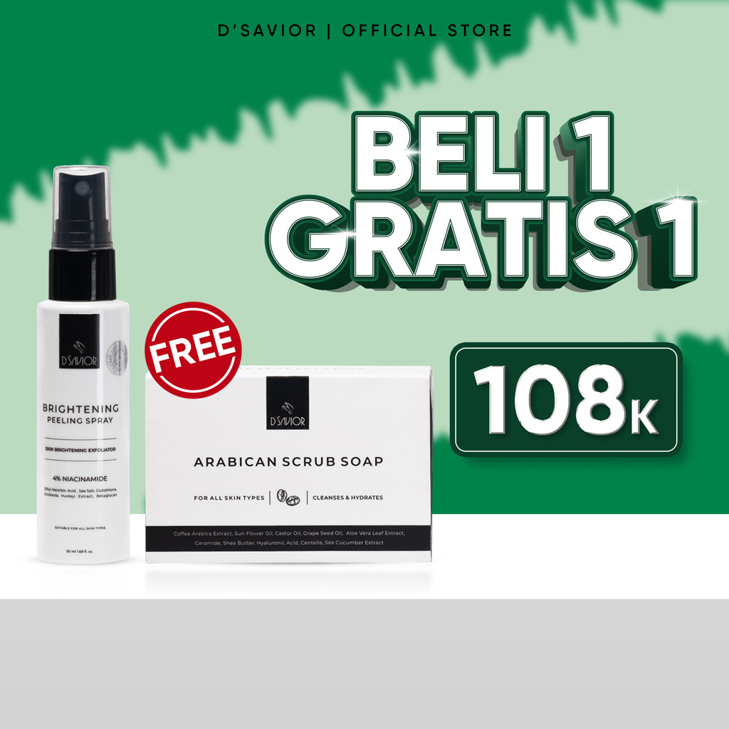 BUY 1 GET 2 | D'SAVIOR Peeling Spray Glutha Collagen 50ml GET Arabican Scrub Soap 1PCS
