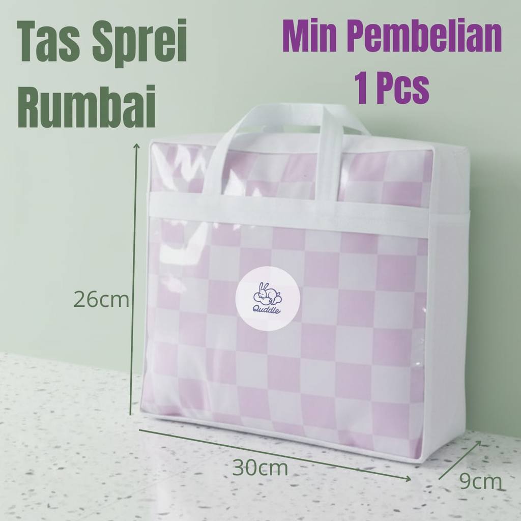 Tas Sprei Rumbai / Tas Sprei Resleting / Tas Sprei Jumbo 30x26x9 cm – Warna Putih
