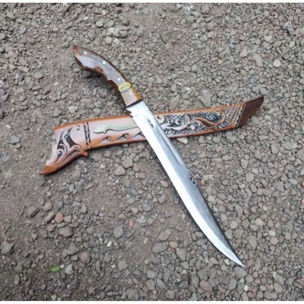 putra katana TERLARIS GOLOK BAJA PUTIH ASLI GOLOK SEMBELIH SAPI ZELSA UKIR UKURAN JUMBO TAJAM KUALIT