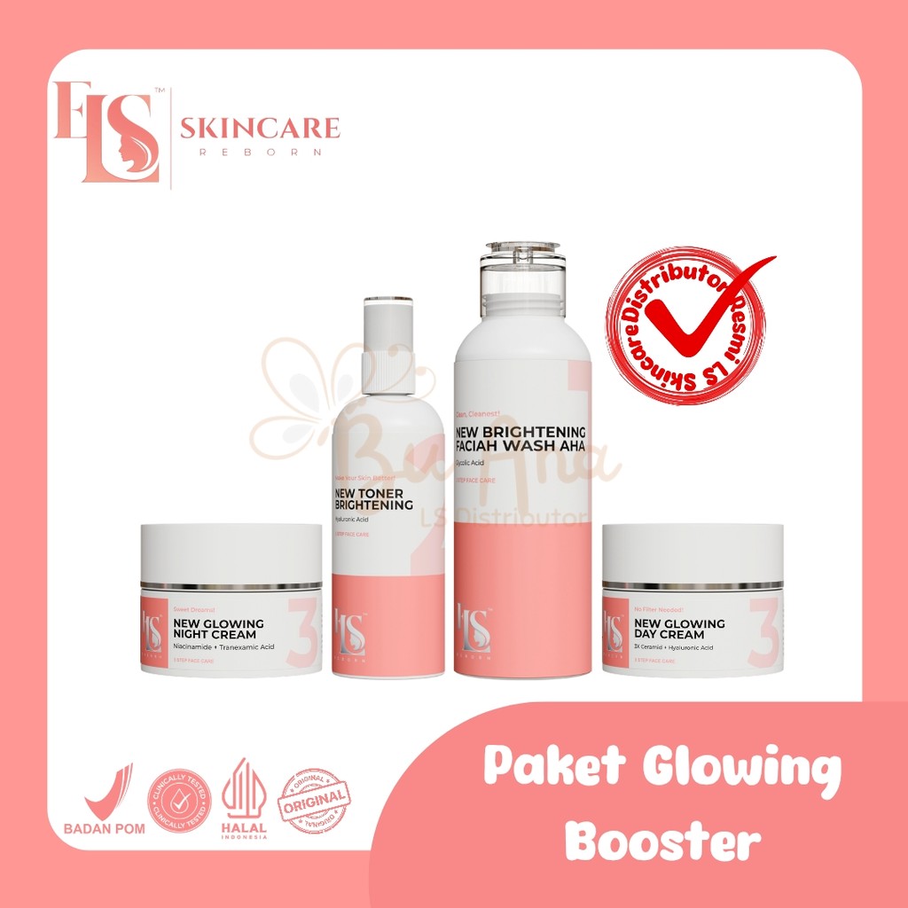 LS SKINCARE PAKET WHITENING GLOWING KULIT SUSAH PUTIH KRIM BRIGHTENING BOOSTER BPOM