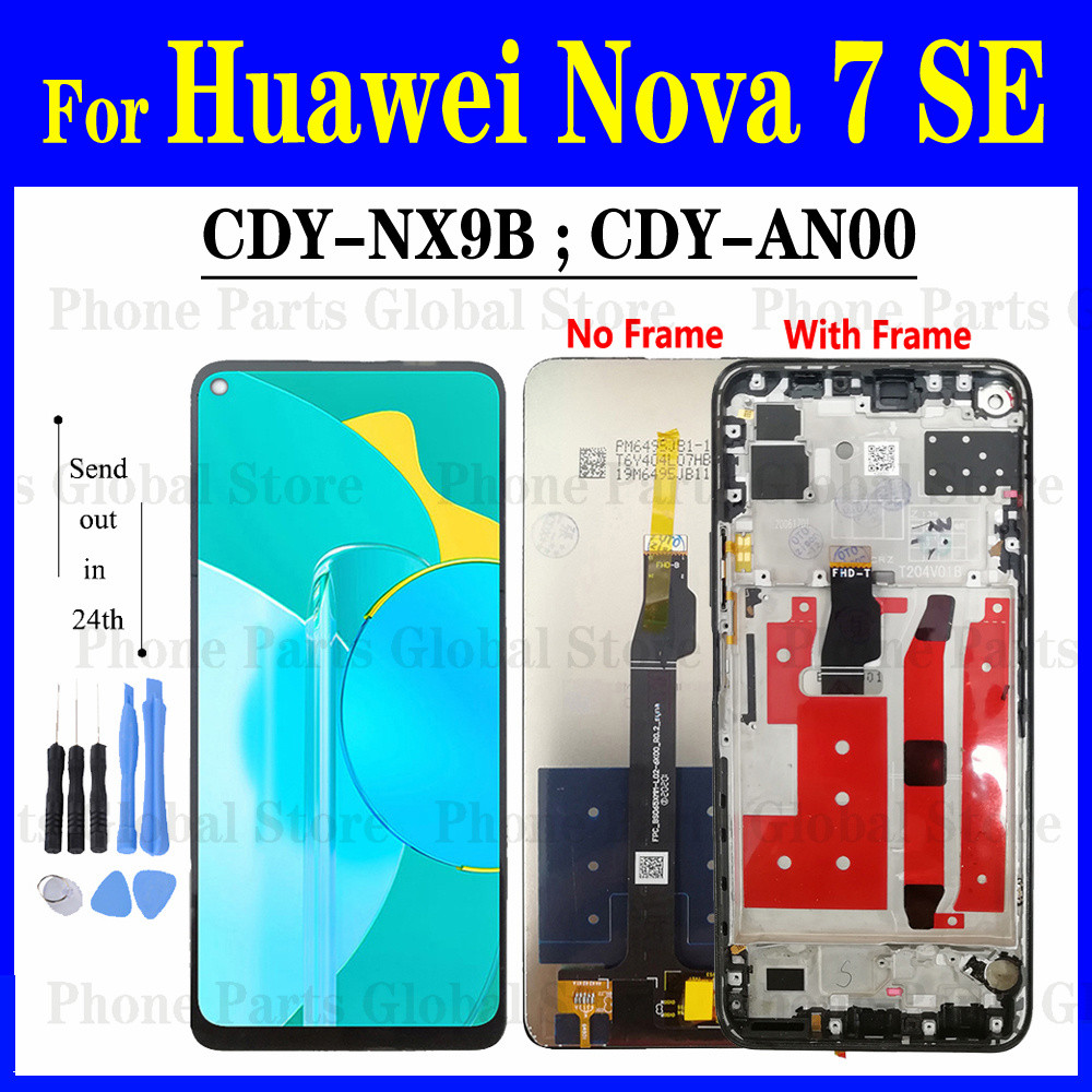 6.5" splay For Huawei Nova 7 SE LCD CDY-NX9B CDY-AN00 LCD With Frame Screen Tou gitizer Assembly Nov