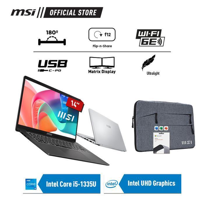 PROMO SPESIAL RAMAHDAN MSI MODERN 14 F13MG I5 1335U I3 1315U 8GB 512GB SSD 14 0 FHD IPS 2YR W11 OHS 