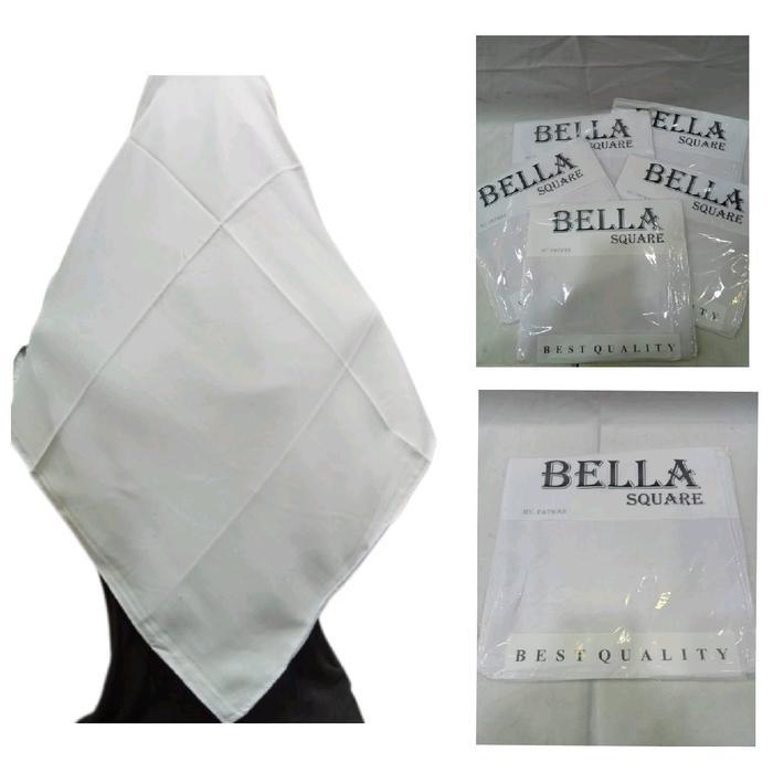 jilbab segi empat jilbab sekolah khusus warna putih - Bella Square, 110cm x 110cm