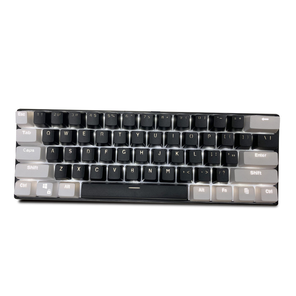 (Keycaps Only Sold)White Black RK 61 Keycaps PBT Material OEM Height, Backlit Two-Color Meanical Key