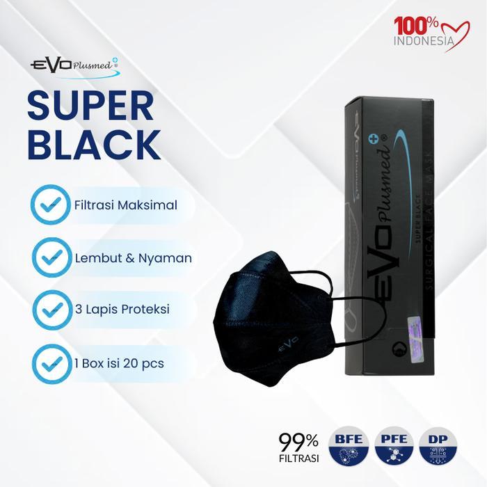 Evoplusmed Masker Evo Plusmed 4D Full Black Edition Limited Mask