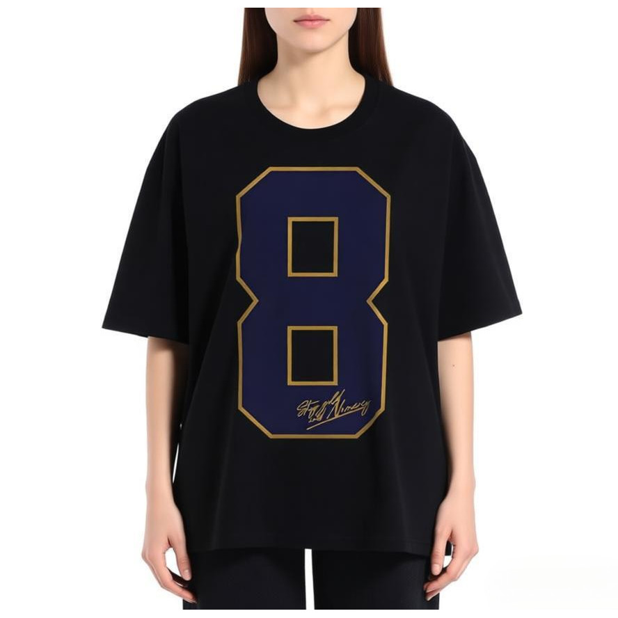 Kaos Lengan Pendek Kaos UNISEX Oversize | Gambar Angka 8 Korean Style | Kaos Unisex