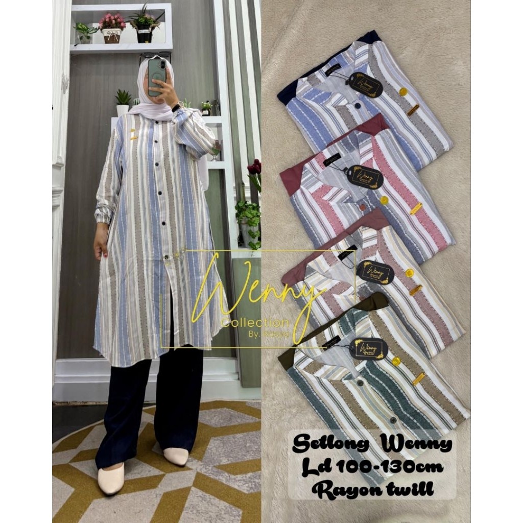 EZMOSHOP Setelan Long Tunik Rayon Twill Wenny Busui Friendly