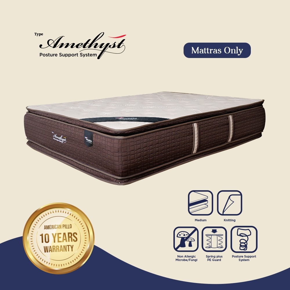 Kasur Springbed Mattras - American Pillo Amethyst Double Pillo Top