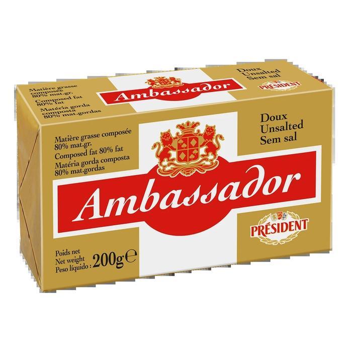 Ambassador unsalted Butter President 200 gram
