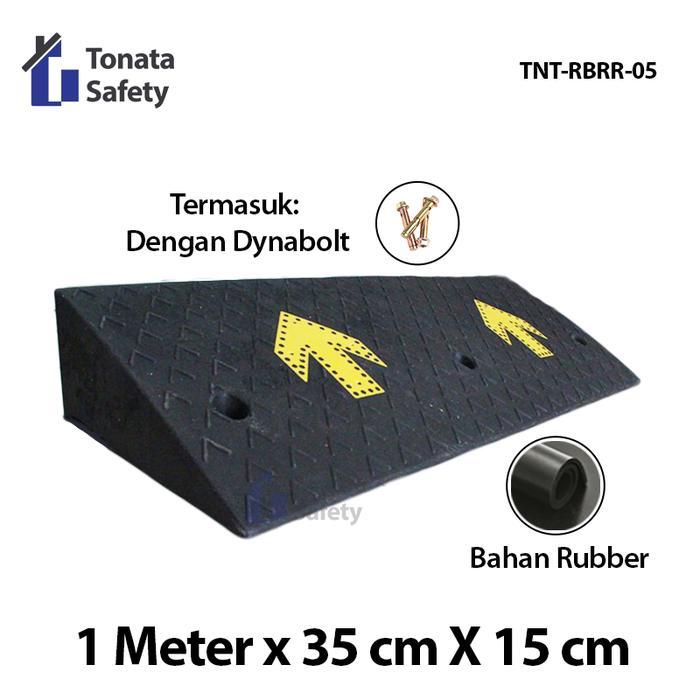 (Powertec) Rubber Ramp / Tanjakan Karet Miring / 100 x 35 x 15 cm - Tanpa Dynabolt