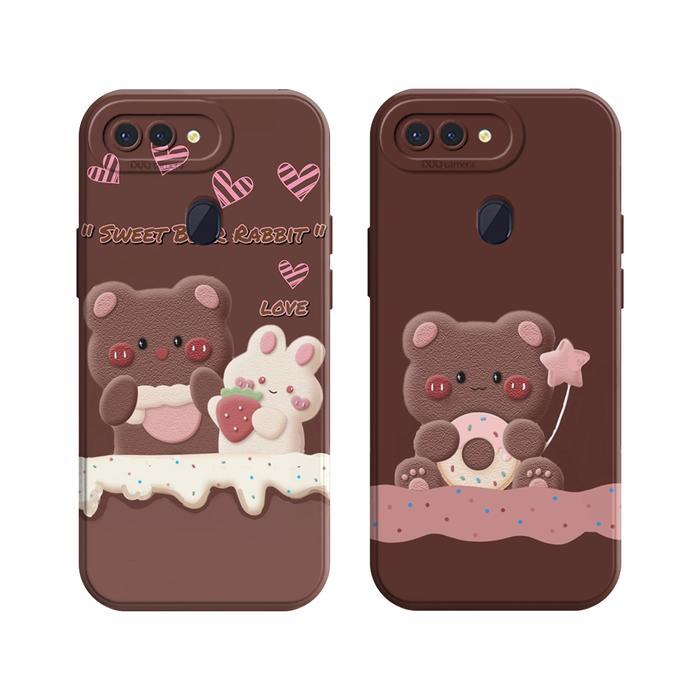 Softcase  OPPO A5s A12 A11k A7 A3s A1k - Case Karakter Beruang Lucu - Silikon Cewek Anti Shock - 1, 