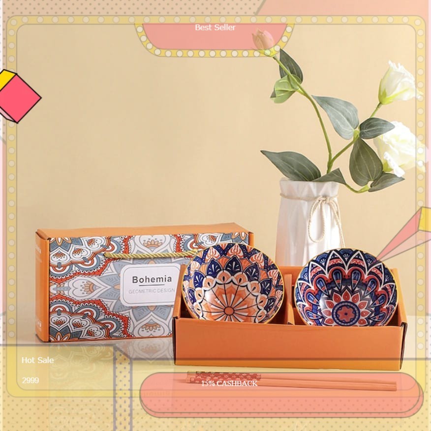 Mangkok set keramik  / Mangkok gift set souvenir / Hampers mangkok keramik- souvenir lainnya