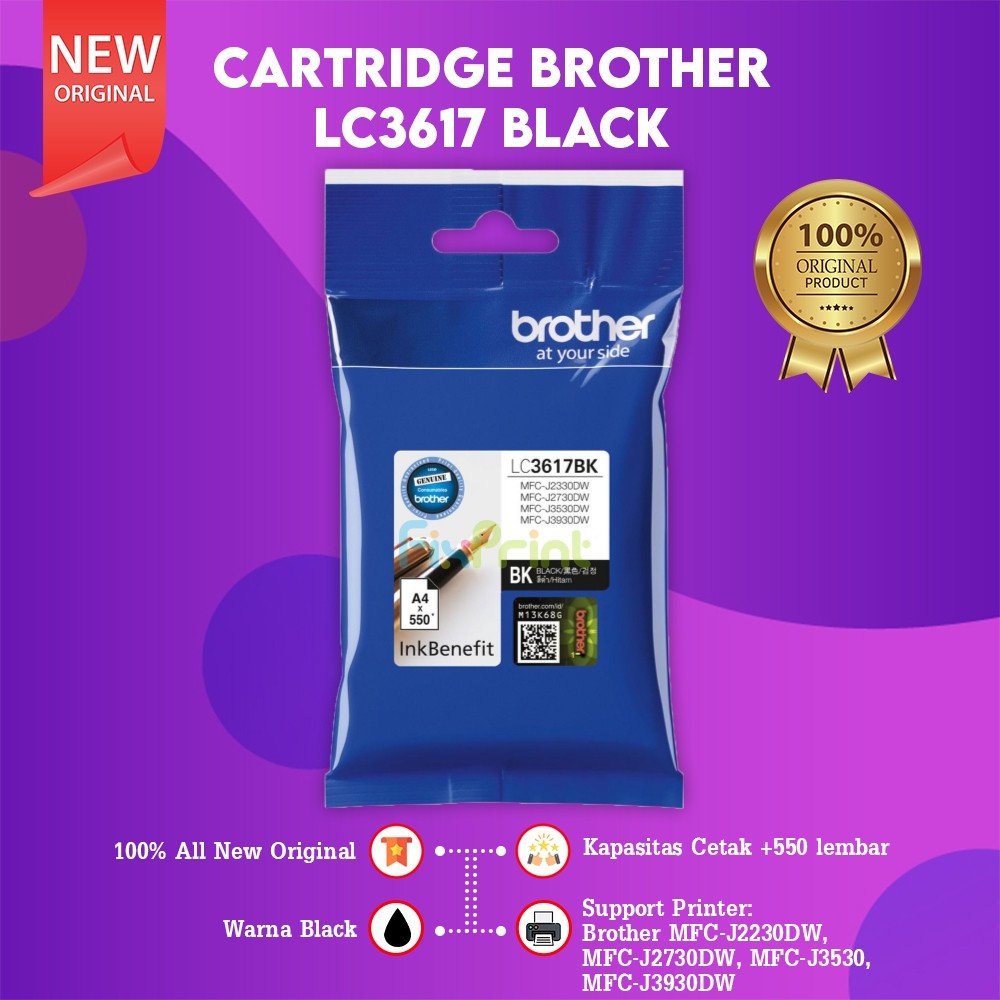 FixPrint Cartridge LC3617 Hanya Untuk Original MFC-J2230DW J2730DW J3530DW J3930DW