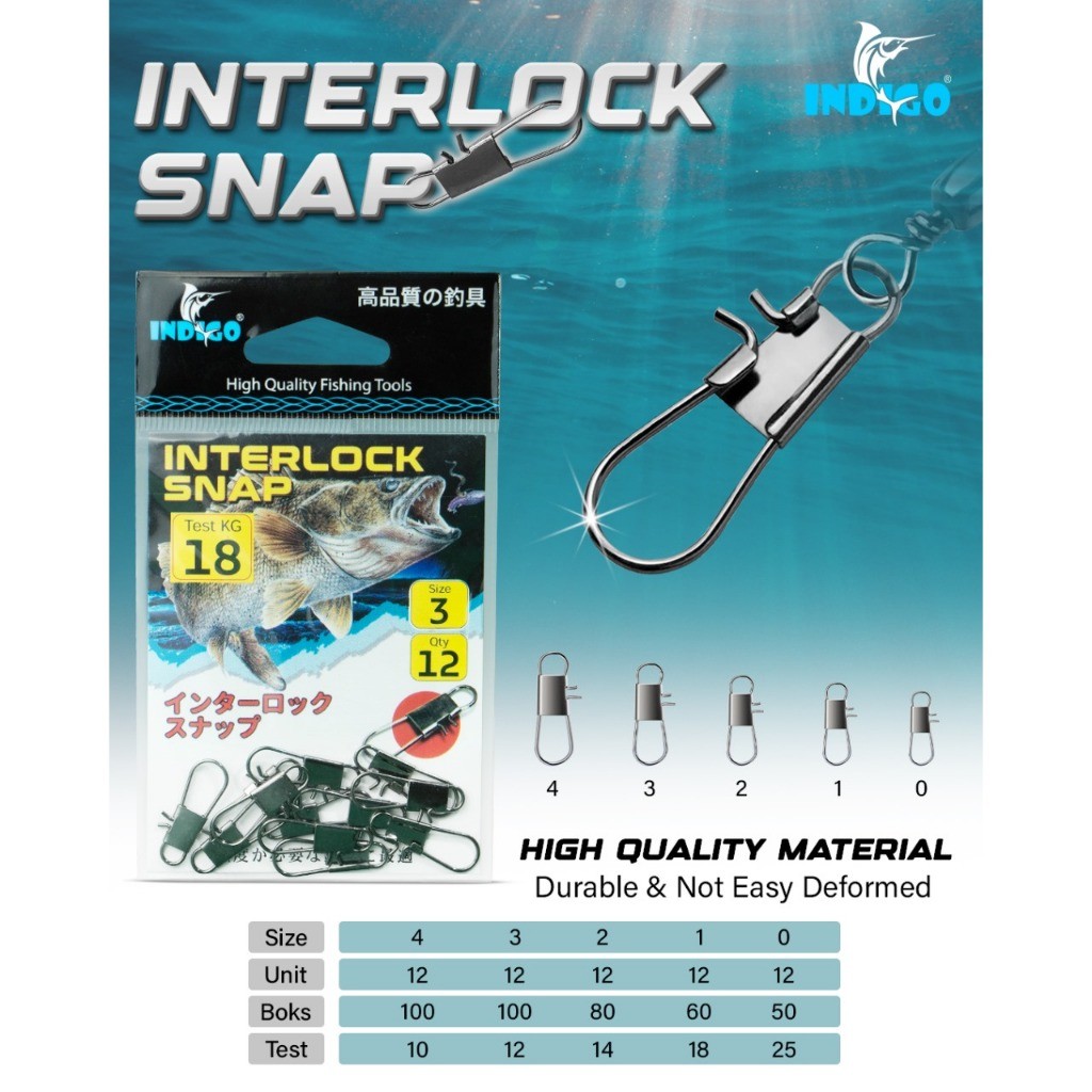 Interlock Snap Indigo Peniti Pancing Kuat dan Tahan Lama