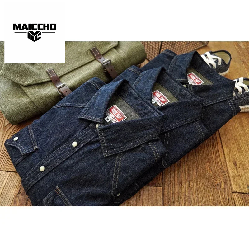 Sauce Zhan Mens Shirt Jeans Shirt Vintage Cotton and Linen Western Cowboy Shirt Long Sleeve Denim Do