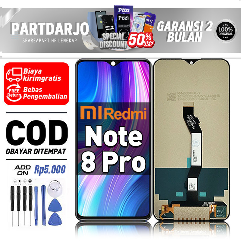 LCD Redmi Note 8 PRO Touchscreen Fullset-Original Compatible For Glass Touch Screen Digitizer ori-as