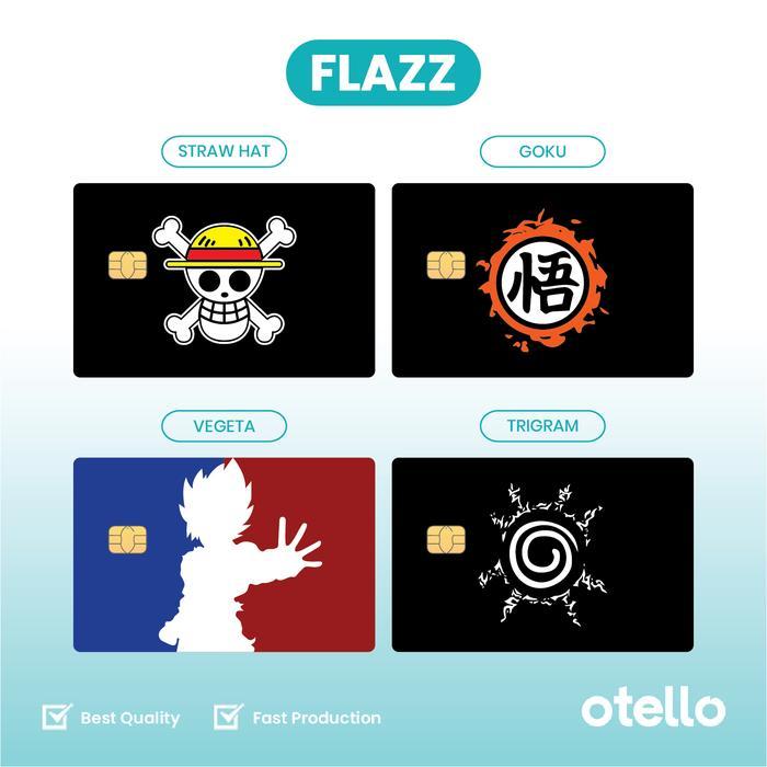 Anime eMoney Flazz Gen 2 Tap Cash Brizzi Kartu Custom eToll UV Print - Straw Hat, eMoney 1 Sisi