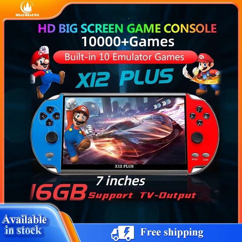 Konsol Game Genggam X12 Plus Layar Besar 7 Inci PSP Pemutar Game Nostalgia Hadiah Mainan